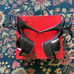 Pleaser Stiletto Black Sparkle Heels; Size 6